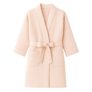 Birthday Gift Idea: Soft Pink Cotton Waffle Robe for Her-Clothing for women and men-Home