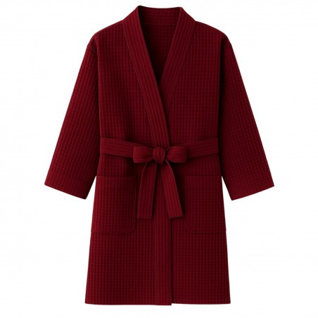 Cotton Waffle Robe for Honeymoon Morning Gift for Her-Clothing for women and men-Home