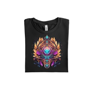 Juodi marškinėliai su originaliu dizainu sukurta moterims-Drabužiai moterims ir vyrams-GOWEHA