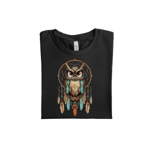 Juodi marškinėliai su minimalistiniu piešiniu merginoms-Drabužiai moterims ir vyrams-GOWEHA