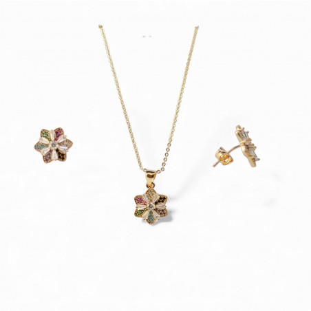18k Gold Plated Necklace and Earrings Set – Elegant Gift-Jewelry sets-Jewelry for women