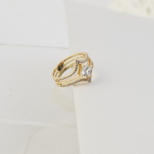 18K Gold Ring – Perfect Luxury Gift for Her-Rings-Jewelry for women