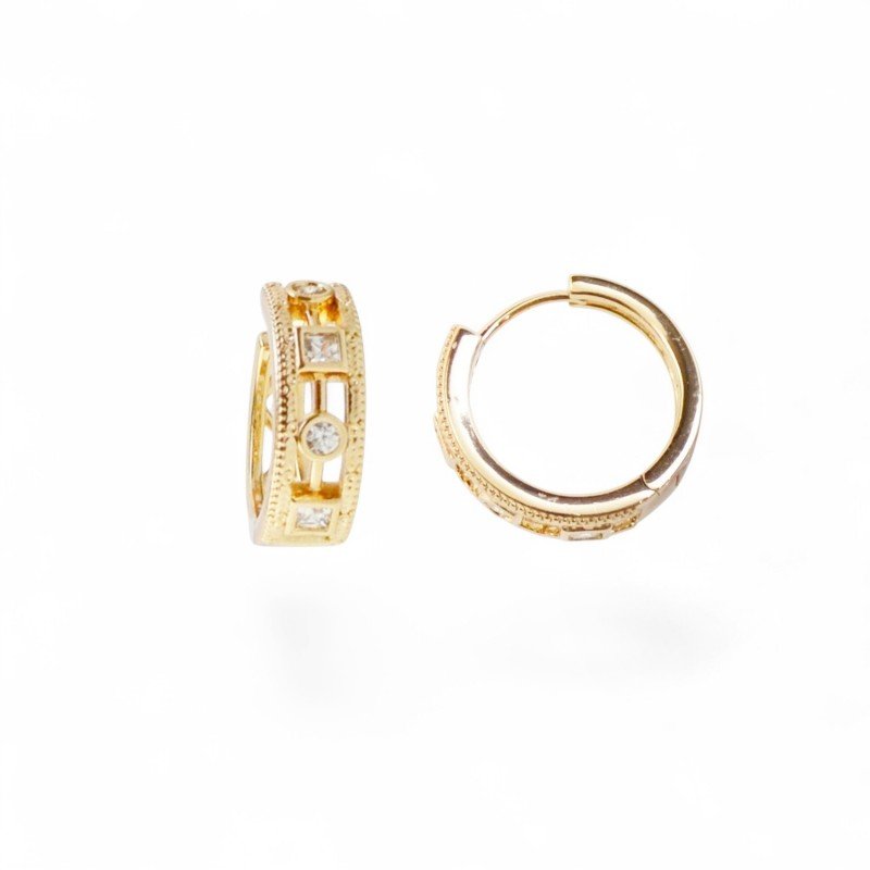 18k Gold Hoops Earrings – Romantic Special Gift for Her