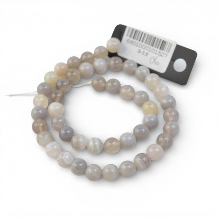 Natural gemstone beads: agate 8mm 1 strand for jewelry-Gemstone beads-Beads