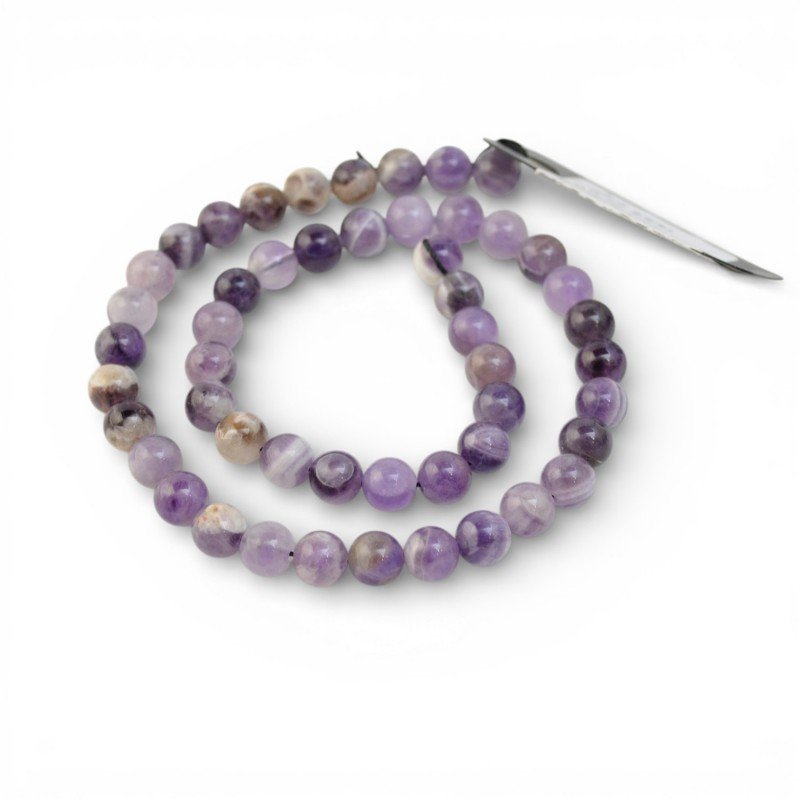 Amethyst gemstone beads for jewelry making 8mm 1 strand-Gemstone beads-Beads
