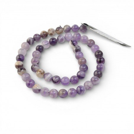 Amethyst gemstone beads for jewelry making 8mm 1 strand-Gemstone beads-Beads