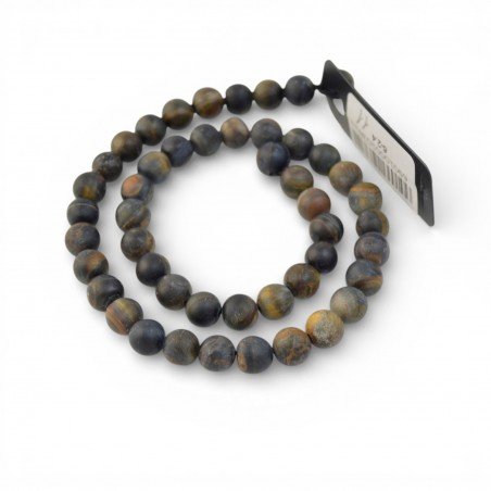 Tiger eye 8 mm 1 strand - Natural gemstone beads - Craft supply-Gemstone beads-Beads
