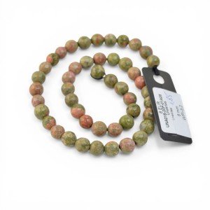 Unakite beads for jewelry making natural round beads 8 mm 1 strand-Gemstone beads-Beads