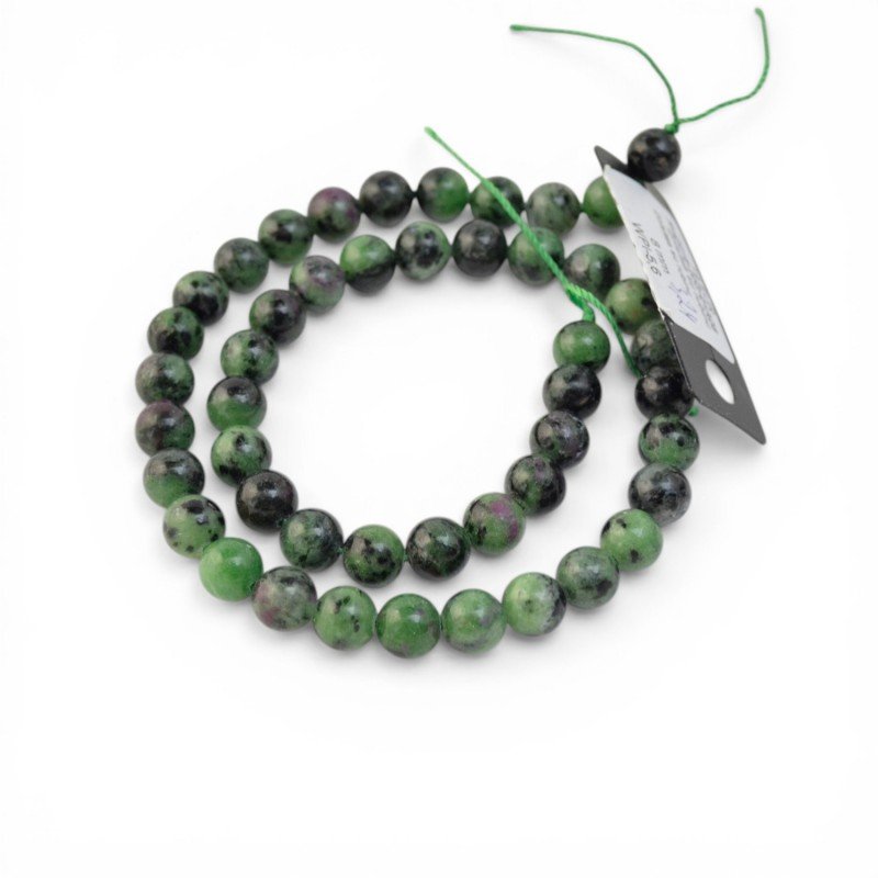 Zoisitas 8 mm 1 gija - Karoliukai papuošalų kūrybai-Akmeniniai karoliukai-Karoliukai