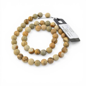 Natūralus jaspis juvelyrikos papuošalų gamybai 8 mm 1 gija-Akmeniniai karoliukai-Karoliukai