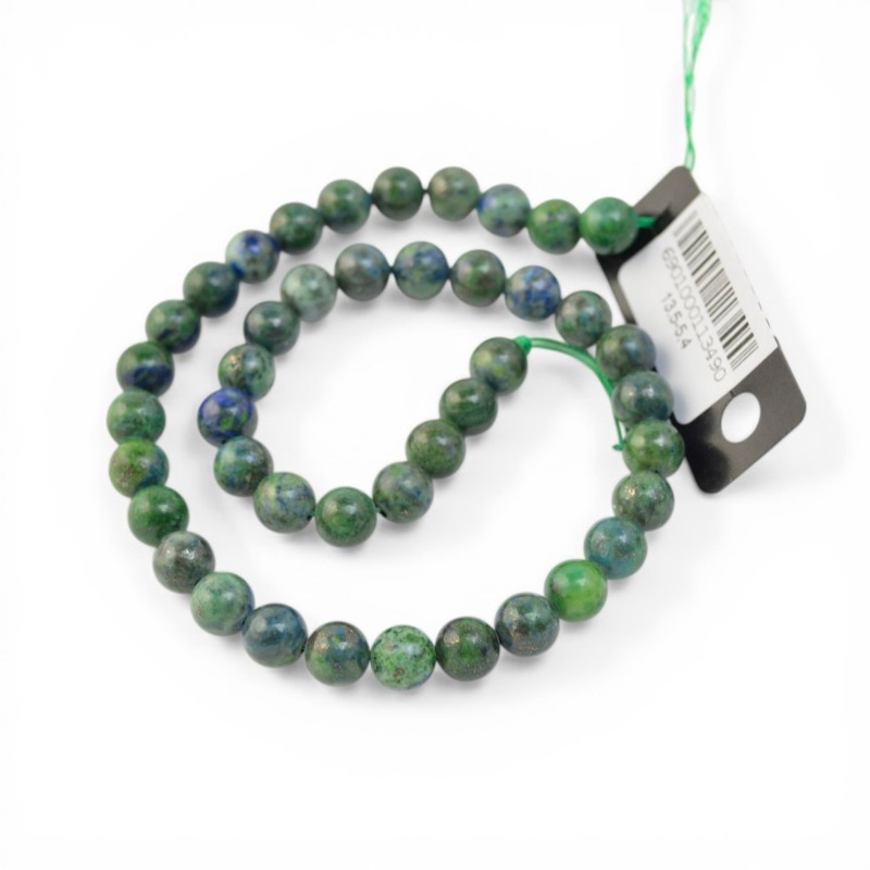 Malachito karoliukai vėrimui 8 mm 1 gija papuošalams-Akmeniniai karoliukai-Karoliukai