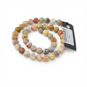 Natūralūs karoliukai iš agato rutuliukų 8mm 1 gija-Akmeniniai karoliukai-Karoliukai