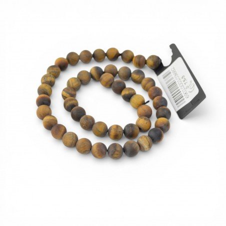 Round gemstone beads: tiger eye 8 mm 1 strand natural beads-Gemstone beads-Beads